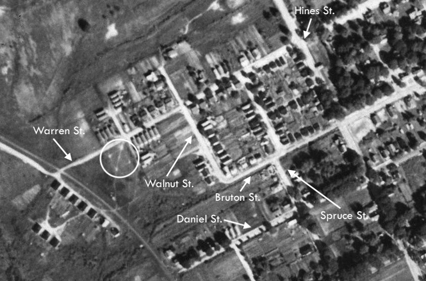 Daniel Hill an aerial view, 1940. Black WideAwake