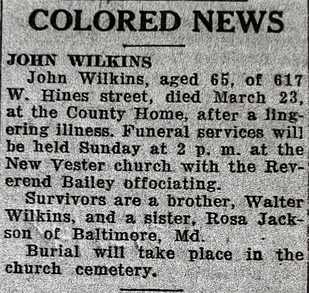 The obituary of John W. Wilkins. | Black Wide-Awake